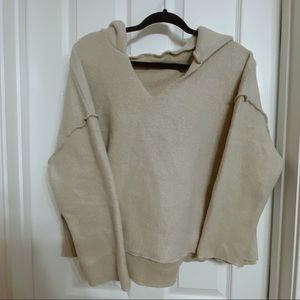 Creamy Grey Hoodies Sweater